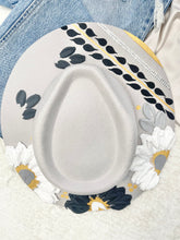 Load image into Gallery viewer, Painted Fedora- Bedazzled Black and White