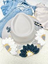 Load image into Gallery viewer, Painted Fedora- Bedazzled Black and White