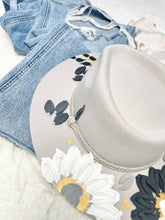 Load image into Gallery viewer, Painted Fedora- Bedazzled Black and White